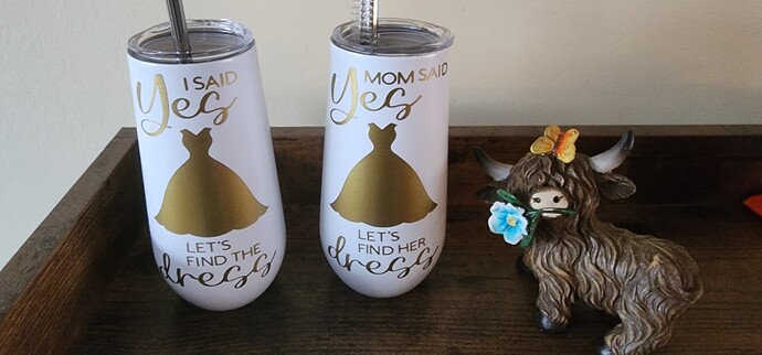 I said - Mom Said Yes Lets Find Her Dress _ champagne tumblers