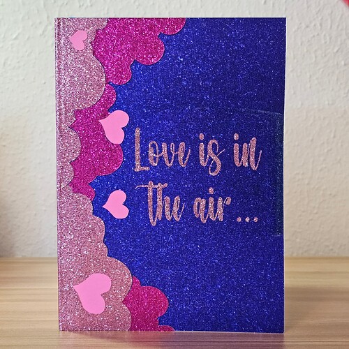 Love is in The Air Glitter Card