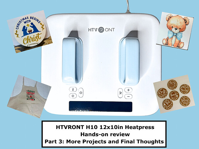 HTVRONT H10 12x10in Heatpress Hands-on review Part 2 Testing it out