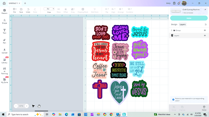 Sticker Sheet & Offset in Layers Panel