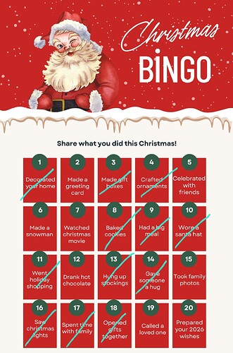 Red and Green Funny Christmas Bingo Challenge Instagram Story 调整版