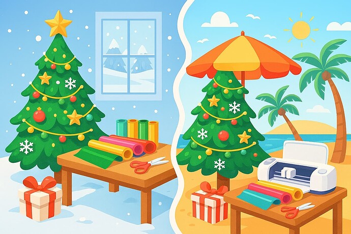Christmas Crafting in Summer vs Winter