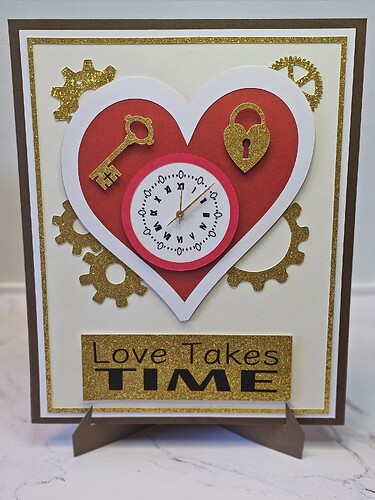 Love Takes Time Layered Clock-Heart Art