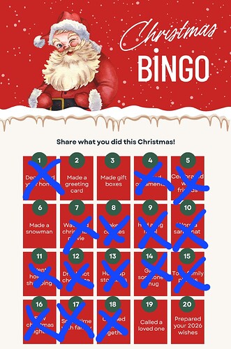 Red and Green Funny Christmas Bingo Challenge Instagram Story 调整版