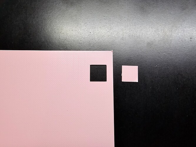 Test Cut on Textured Cardstock