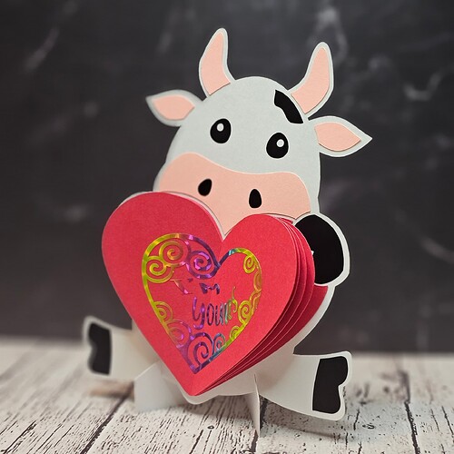 Moo-st Be Yours 3D Valentine Display Cow Side